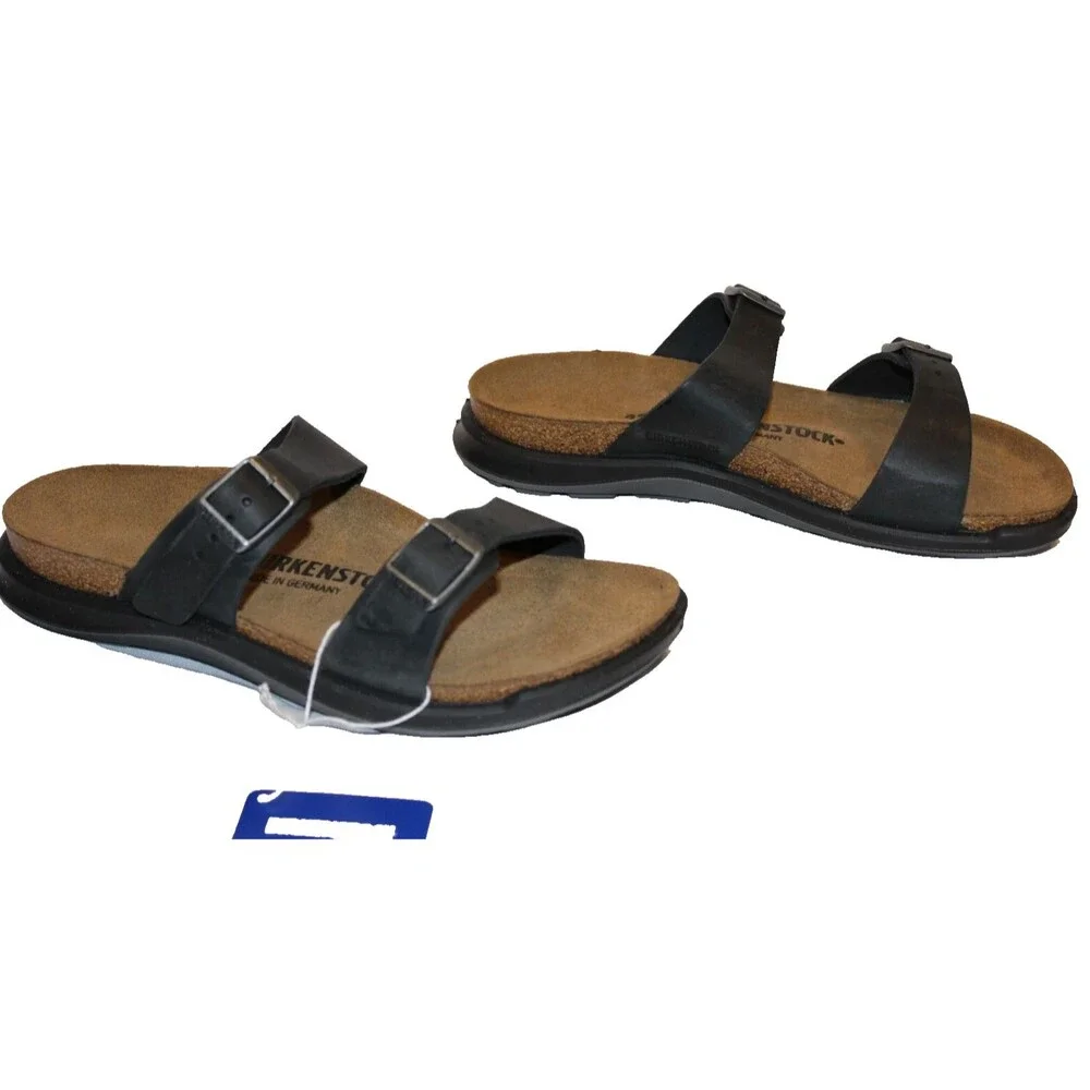 NEW Birkenstock Unisex Sierra CT Black Oiled Leather Sandals‎ Narrow EU 42 US 9